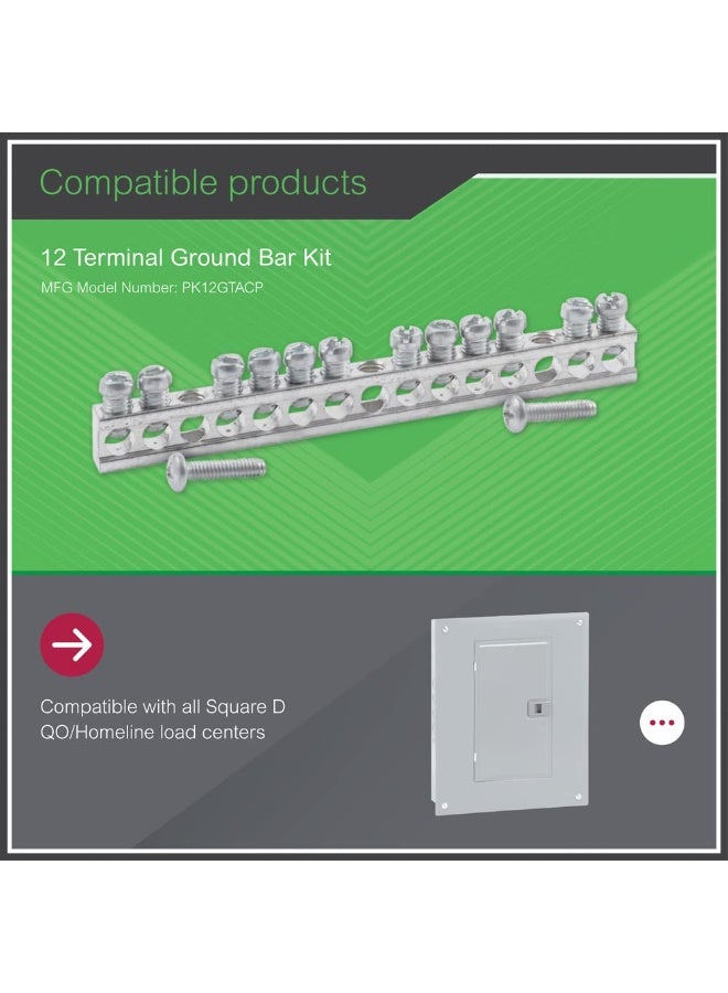 Schneider Square D by Schneider Electric PK12GTACP 12 Terminal Ground Bar Kit - Image 2