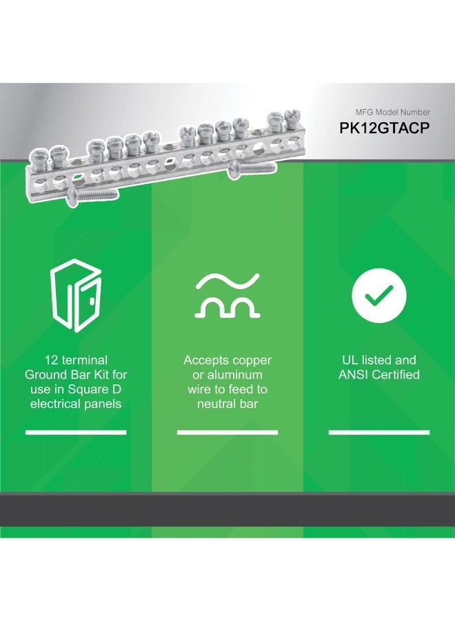 Schneider Square D by Schneider Electric PK12GTACP 12 Terminal Ground Bar Kit - Image 4