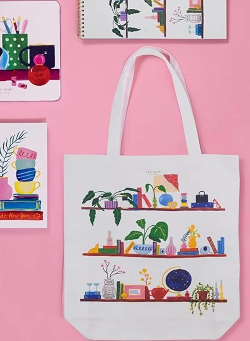 Kate Spade New York Charmed Library Canvas Book Tote