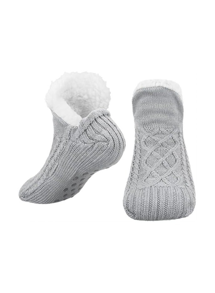 Bukela Fluffy Fleece Slipper Socks, Non Slip Warm Winter Socks, Cute Fleece Lined Slipper Socks, Warm Indoor Slipper Socks, Cozy Winter Non Slip Socks, Plush Socks, Soft Fluffy Socks, Unisex  - Image 1