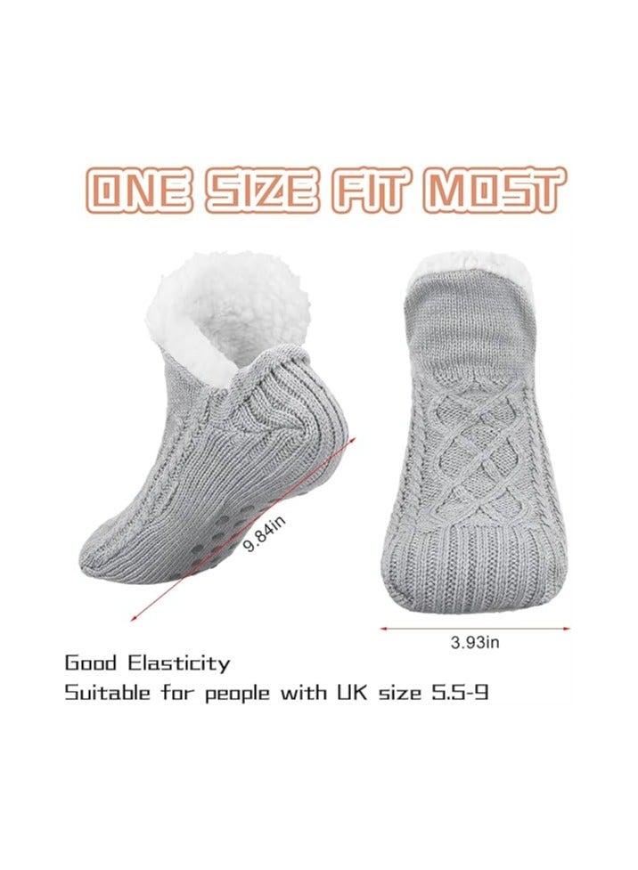 Bukela Fluffy Fleece Slipper Socks, Non Slip Warm Winter Socks, Cute Fleece Lined Slipper Socks, Warm Indoor Slipper Socks, Cozy Winter Non Slip Socks, Plush Socks, Soft Fluffy Socks, Unisex  - Image 4