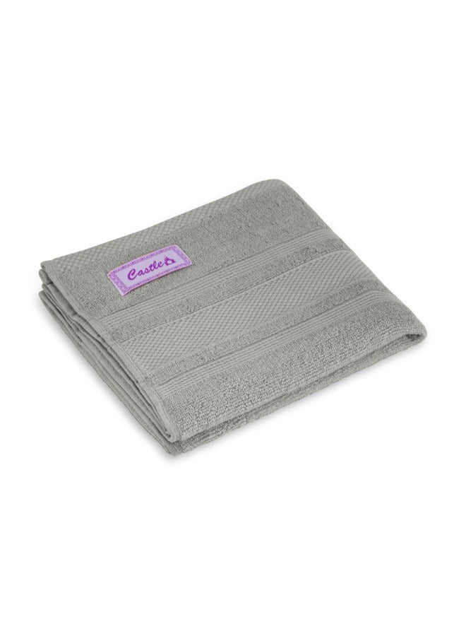 BYFT Home Castle (Grey) Premium Cotton Hand Towel (50 X 90 Cm-Set Of 1) Highly Absorbent, High Quality Bath Linen With Diamond Dobby 550 Gsm - Image 3
