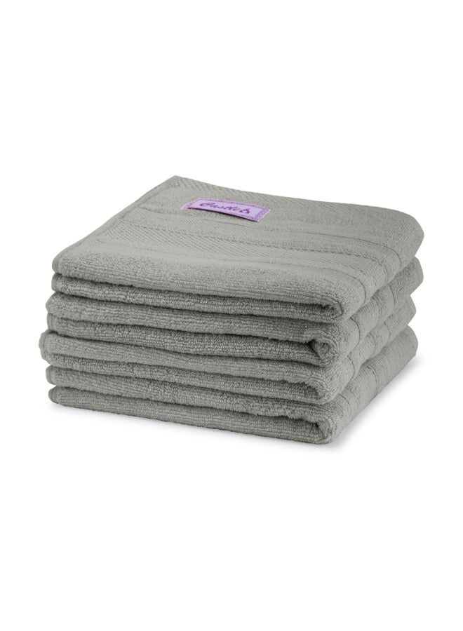 BYFT Home Castle (Grey) Premium Cotton Hand Towel (50 X 90 Cm-Set Of 1) Highly Absorbent, High Quality Bath Linen With Diamond Dobby 550 Gsm - Image 4