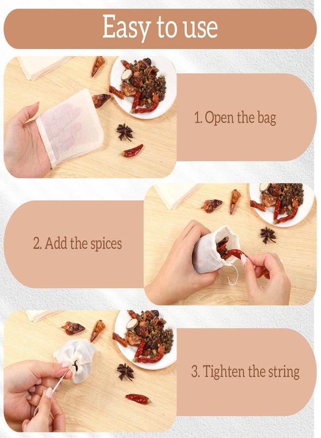 Zelphvt 10 Pcs Tea Filter Bags, Spice Bag Reusable Cheesecloth Bag Muslin Bags With Drawstring for Cold Brew Coffee Straining Soup - Image 3
