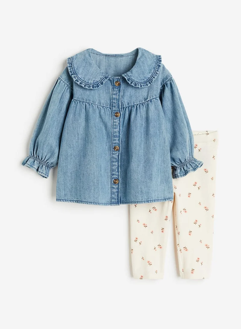H&M Kids 2 Piece Blouse And Leggings Set
