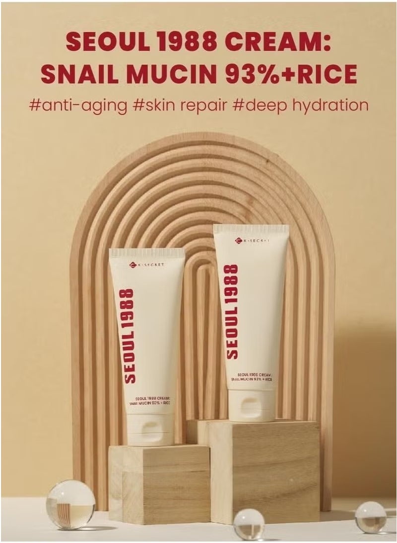 K-SECRET K-SECRET SEOUL 1988 Cream : Snail Mucin 93% + Rice - Image 5