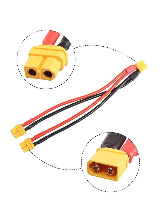 XMSJSIY XT60 Y Splitter Male to 2 Female Adapter Parallel Battery Connector Extension Cable Wire Cord 12AWG for Multirotors RC LiPo Battery (1 Male to 2 Female) - Image 3