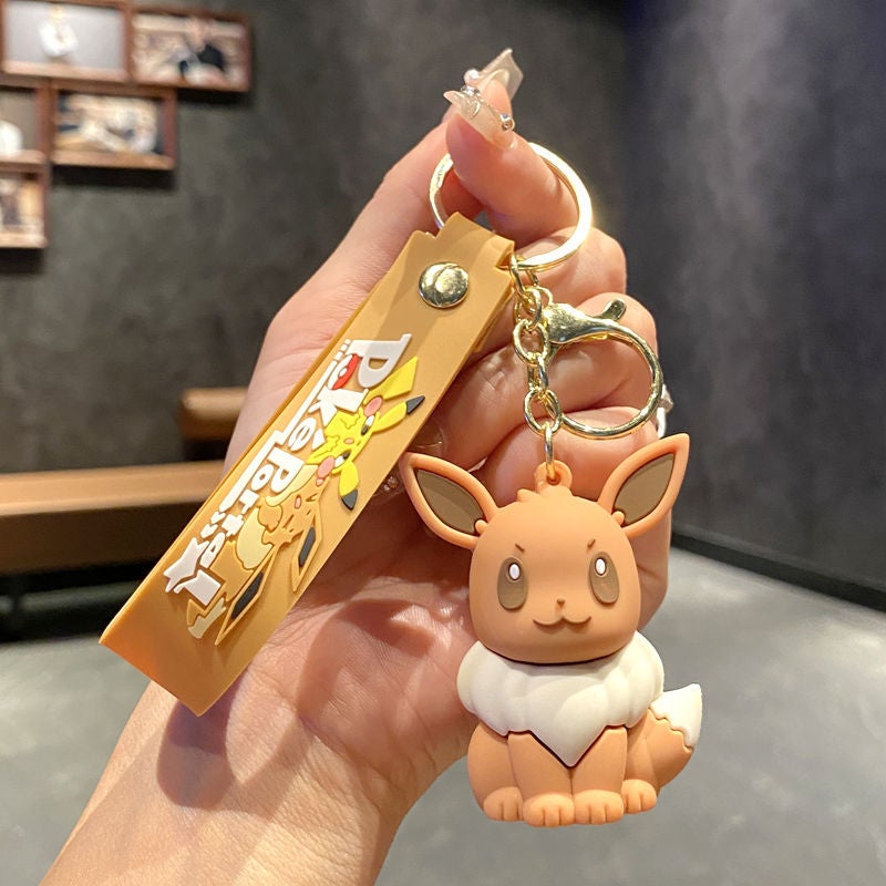 Pokémon Eevee Family Keychain Toy - Cute Cartoon Gift for All Occasions