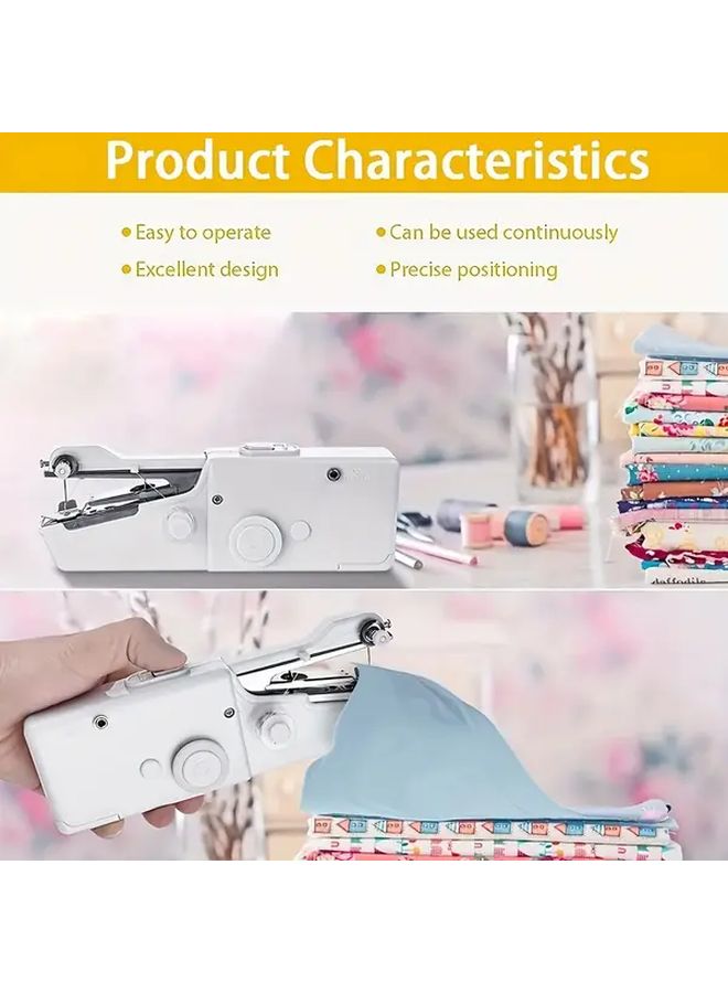 Portable Handheld Sewing Machine White Battery Powered With Sewing Accessories - Image 5