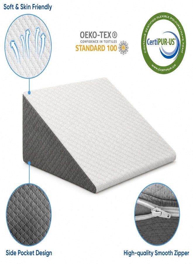 OAISZ Wedge Pillow for Sleep Apnea, Bed Wedge Pillow for Headboard, Headboard Triangle Pillow Wedge for Acid Reflux, After Surgery, Snoring, Cooling Memory Foam Top, Removable Cover, 24x24x12Inch - Image 3