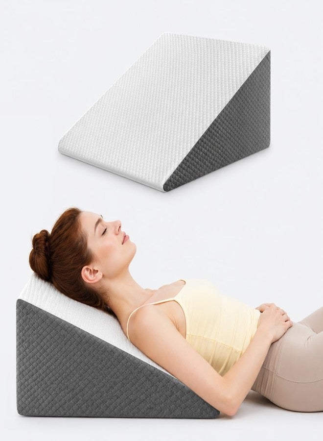 OAISZ Wedge Pillow for Sleep Apnea, Bed Wedge Pillow for Headboard, Headboard Triangle Pillow Wedge for Acid Reflux, After Surgery, Snoring, Cooling Memory Foam Top, Removable Cover, 24x24x12Inch - Image 1