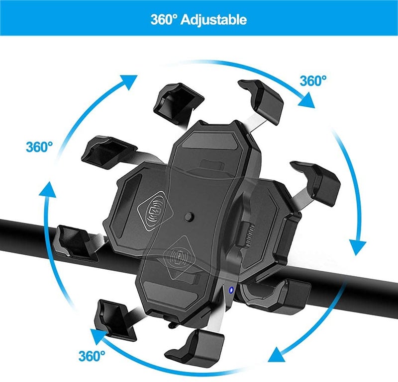 Asryd Handlebar Mount Silicone Bike Phone Mount Anti Shake and Stable Cradle Clamp with 360° Rotation Bike Phone Holder for Royal Enfield Meteor 350 (1 PCs, Black) - Image 2