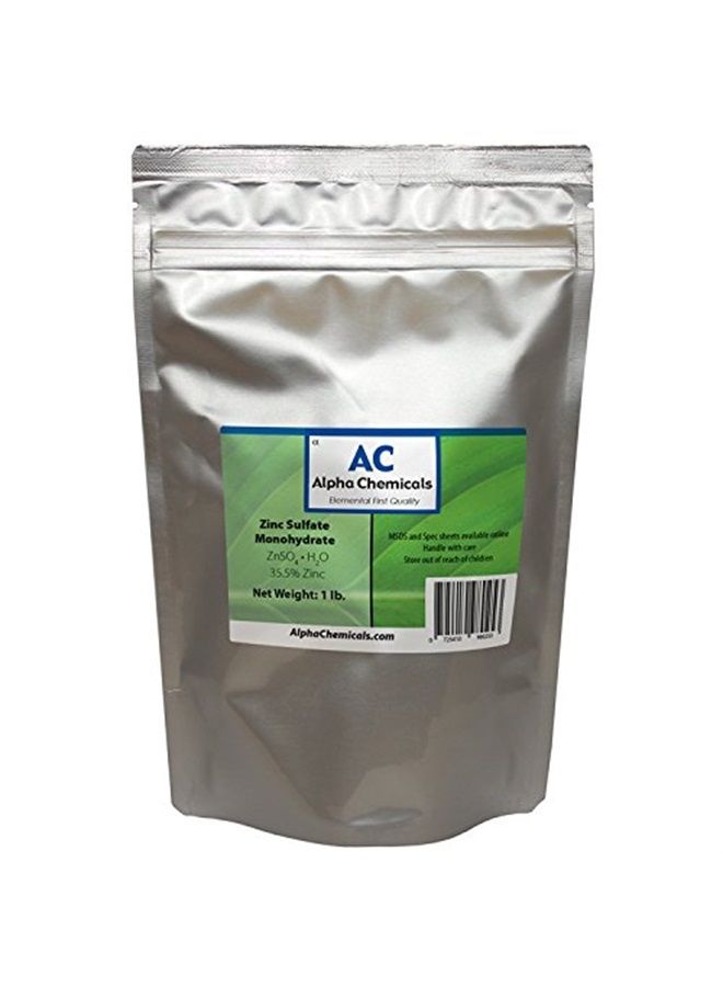 Alpha Chemicals كبريتات الزنك أحادية الهيدرات - 35.5% زنك - 99% نقية - 1 رطل - Image 1