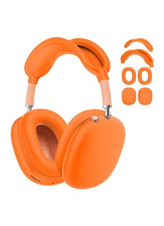 2024 Airpods Max Headset Protective Cover Ear Cap Head Beam Shell Silicone Protective Cover-Color:Orange Four-piece Set-Model:Airpods Max