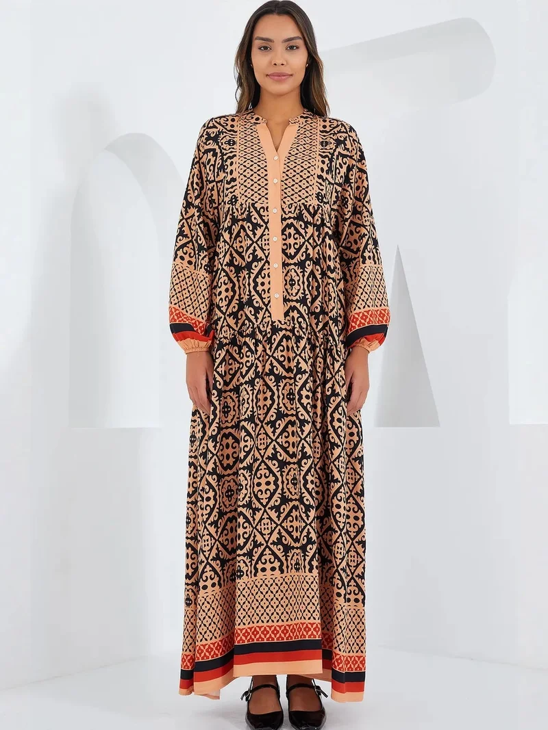 بيغ دارت BDART Printed V-Neck Maxi Dress