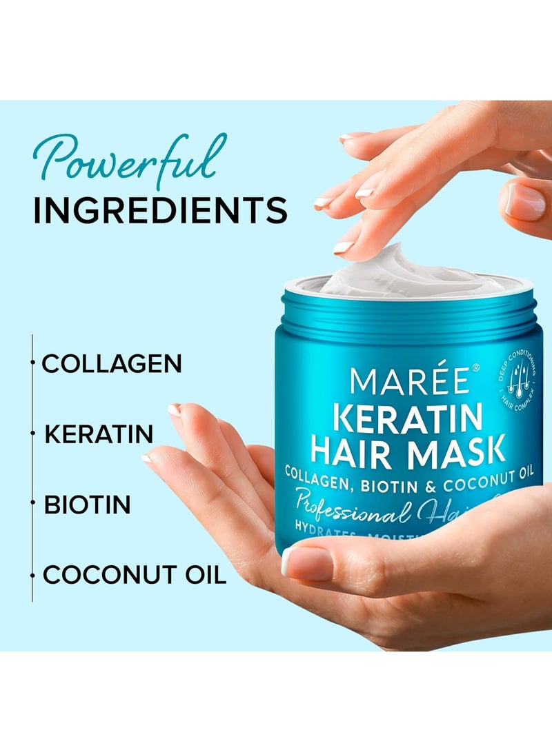 MAREE MAREE Hair Mask for Damaged Hair 2 PACK - Keratin Treatment Conditioner - Extremely Deep Conditioning Mask, Hydrating & Repairing, Keratina Mascarilla Para el Cabello - Image 5