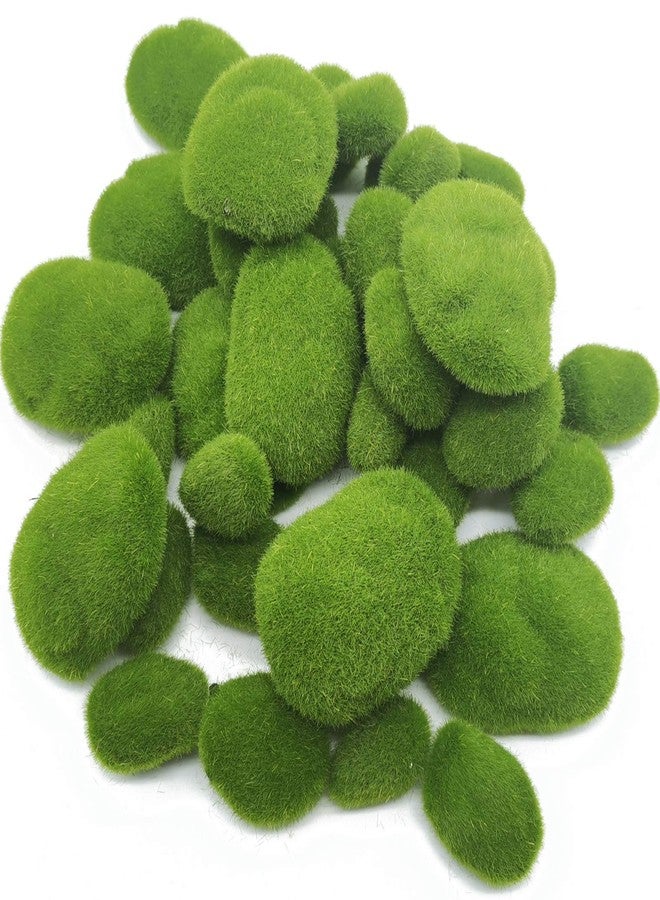 TIHOOD 40PCS Artificial Moss Rocks (4 Sizes), Green Moss Decor for Floral Arrangements, Fairy Gardens and Crafting - Image 1