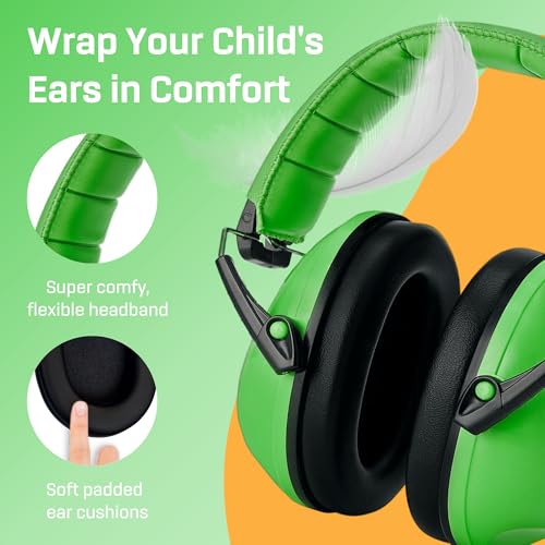 Vanderfields Hearing Protection Ear Muffs - Over 33 dB (2K Hz) Broad Noise Cancelling Sound Reduction Earmuffs for Kids 3-12 - Image 4