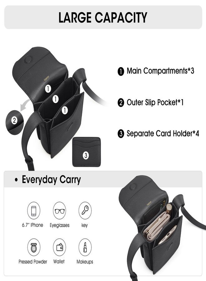 Kattee Leather Crossbody Bags for Women Trendy, Small Phone Purses Wallet Shoulder Handbags Travel with Card Slots - Image 4