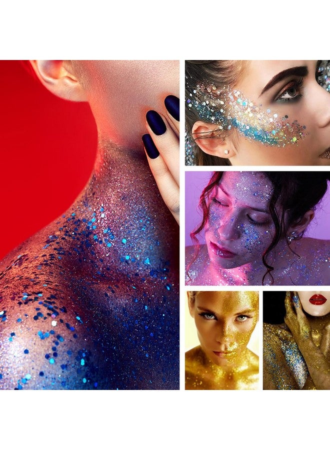 Mysense Pink Body Glitter Stick,Face Hair Glitter Makeup,Sparkling Mermaid Sequins Chunky Glitter Face Paint,Singer Concert Outfit Festival Rave Accessories for Women and Kids - Image 5