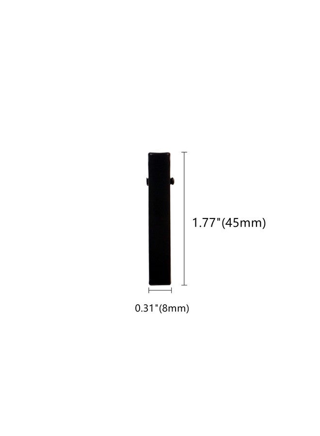 YAKA 50 Pack 1-3/4 Inch(45 mm) Black Alligator Hair Clip Flat Top with Teeth for Arts & Crafts Projects,Teeth Single Prong Metal Clips Hairbow Accessory,Hair Care,Woman - Image 4