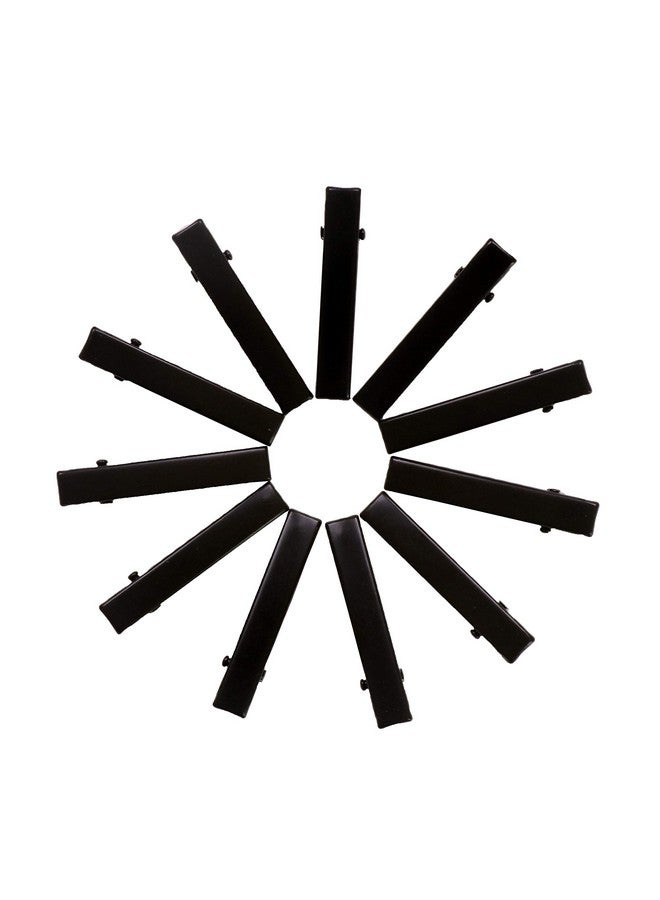YAKA 50 Pack 1-3/4 Inch(45 mm) Black Alligator Hair Clip Flat Top with Teeth for Arts & Crafts Projects,Teeth Single Prong Metal Clips Hairbow Accessory,Hair Care,Woman - Image 2