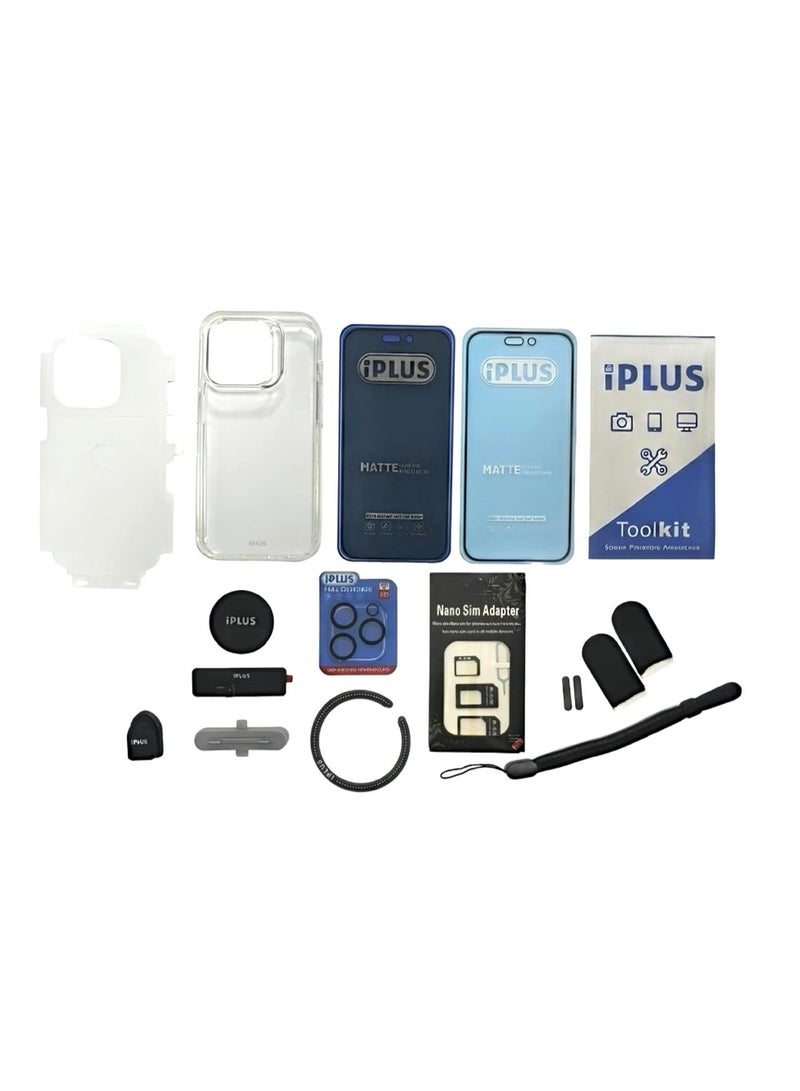 iplus 14-in-1 Ultimate Protection Kit for iPhone 17 Pro – 360° Full Body Shield | Shockproof & Anti-Scratch | Privacy & Camera Protection | MagSafe Compatible + Mobile Gaming Accessories - Image 2