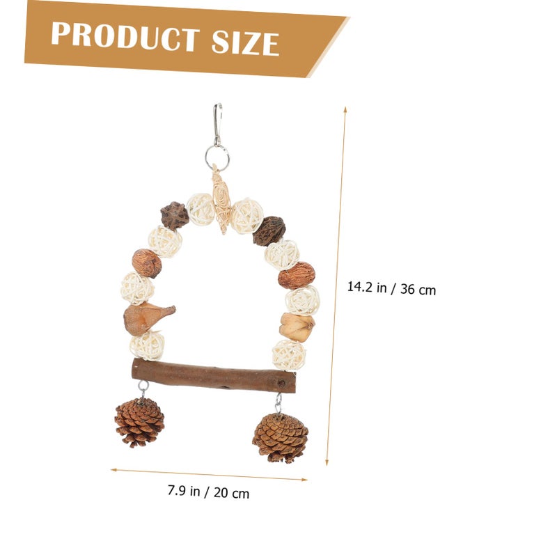 Swing Parrot Chewing Toy Fruit Vine Perch for Exercise and Decompression - Image 3