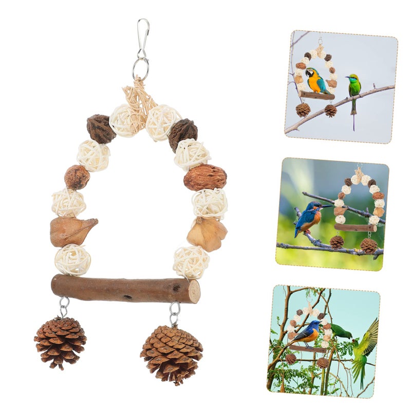 Swing Parrot Chewing Toy Fruit Vine Perch for Exercise and Decompression - Image 4