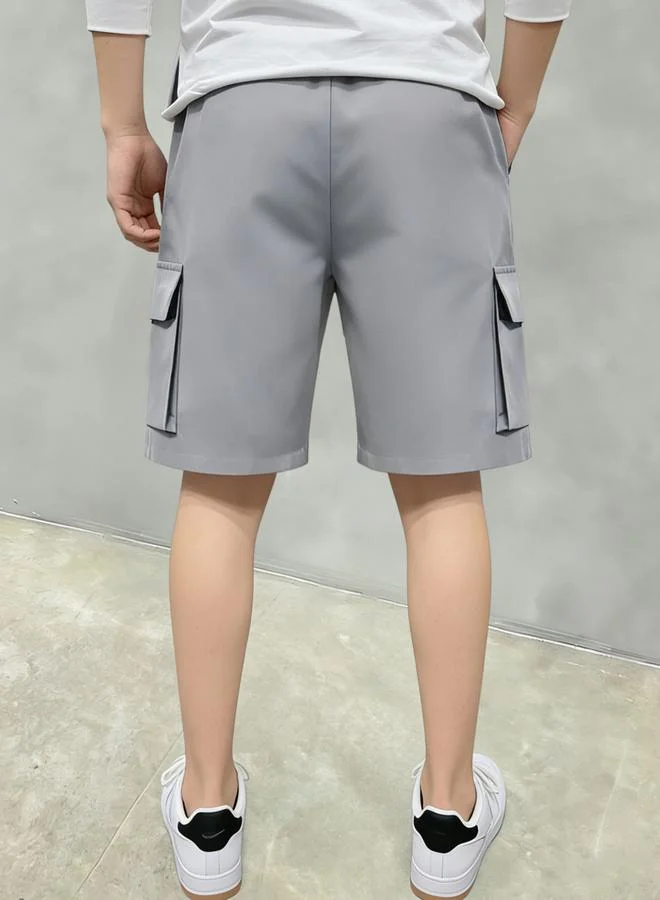 تايك تو شورت كارجو سادة بجيوب