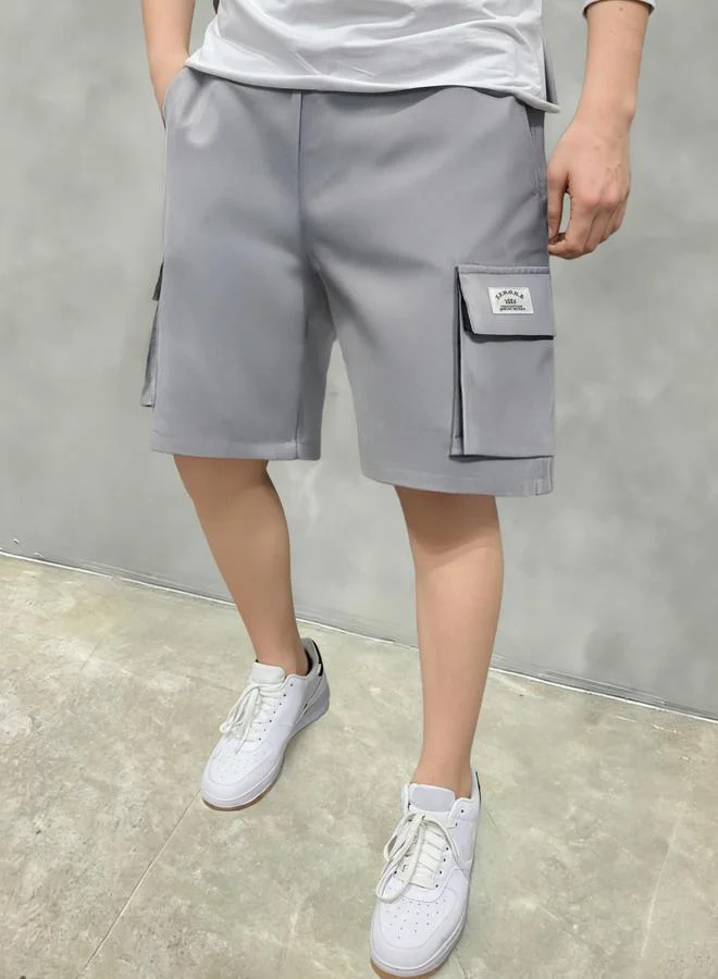 تايك تو شورت كارجو سادة بجيوب