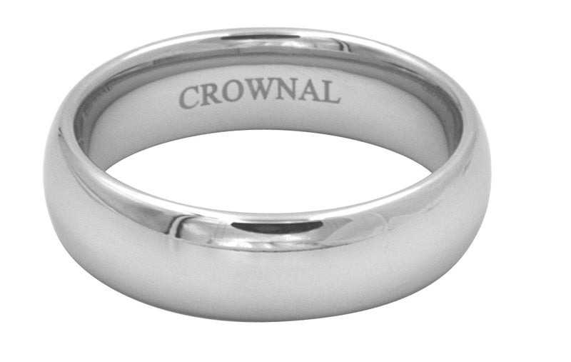 CROWNAL 1mm 2mm 3mm 4mm 5mm 6mm 7mm 8mm Tungsten White/Yellow Gold/Rose Gold Plated Wedding Band Ring Men Women Plain Dome Polished Comfort Fit Size 3 to 17(White 8mm,14) - Image 2