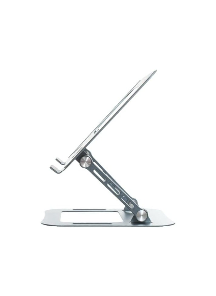Generic Metal Folding Laptop Stand V5.1 With Efficient Heat Dissipation, Free Lifting And 360 Swivel Compatible With Various Of Laptops - Dark Grey  - Image 2