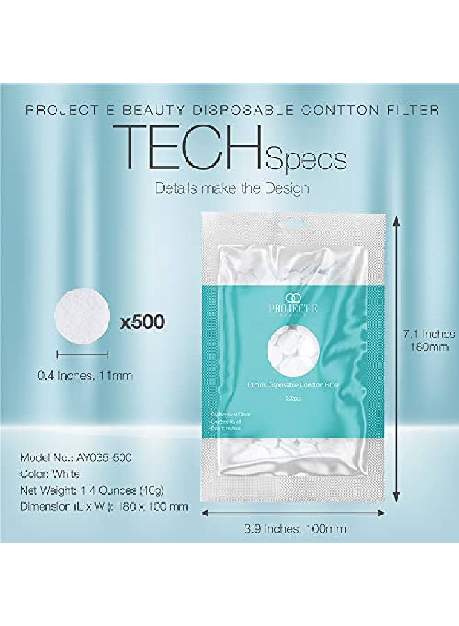 Project E Beauty Small (11Mm) Cotton Microdermabrasion Filters 500Counts  - Image 3
