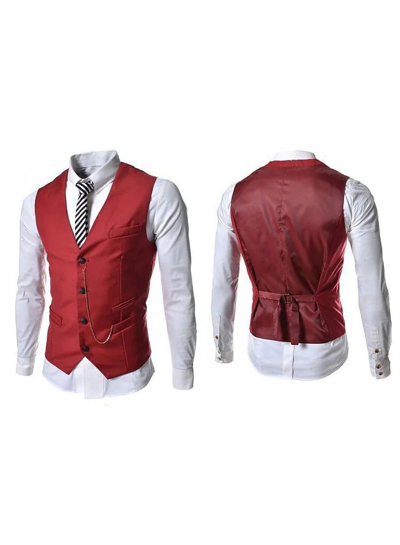 KUYING New men's Retro V-Neck Fake Two Piece Vest  - Image 1