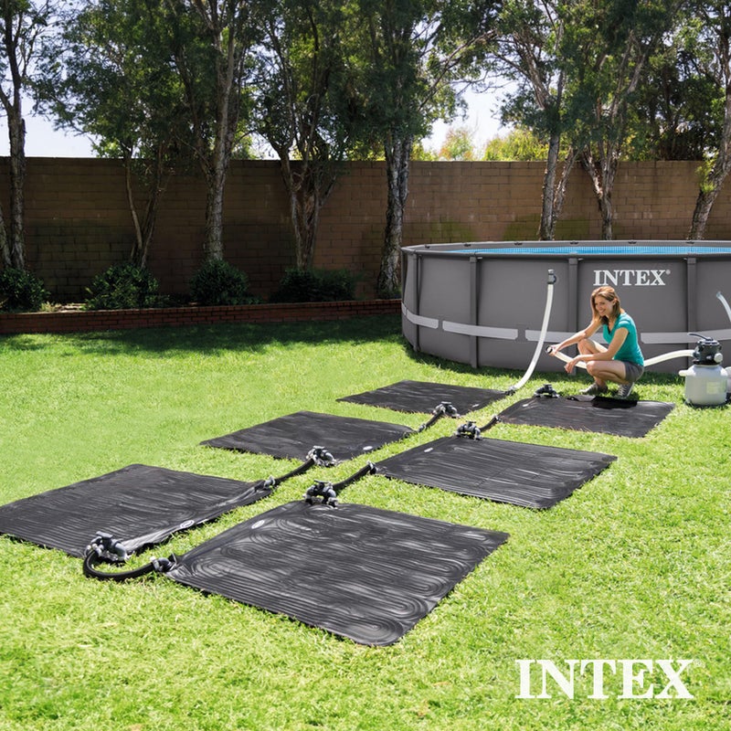 Intex 28685E 47 Inch x 47 Inch Solar Pool Water Heater Mat for 8,000 Gallon Above Ground Swimming Pool with Hose Attachment and Adaptors, Black - Image 5