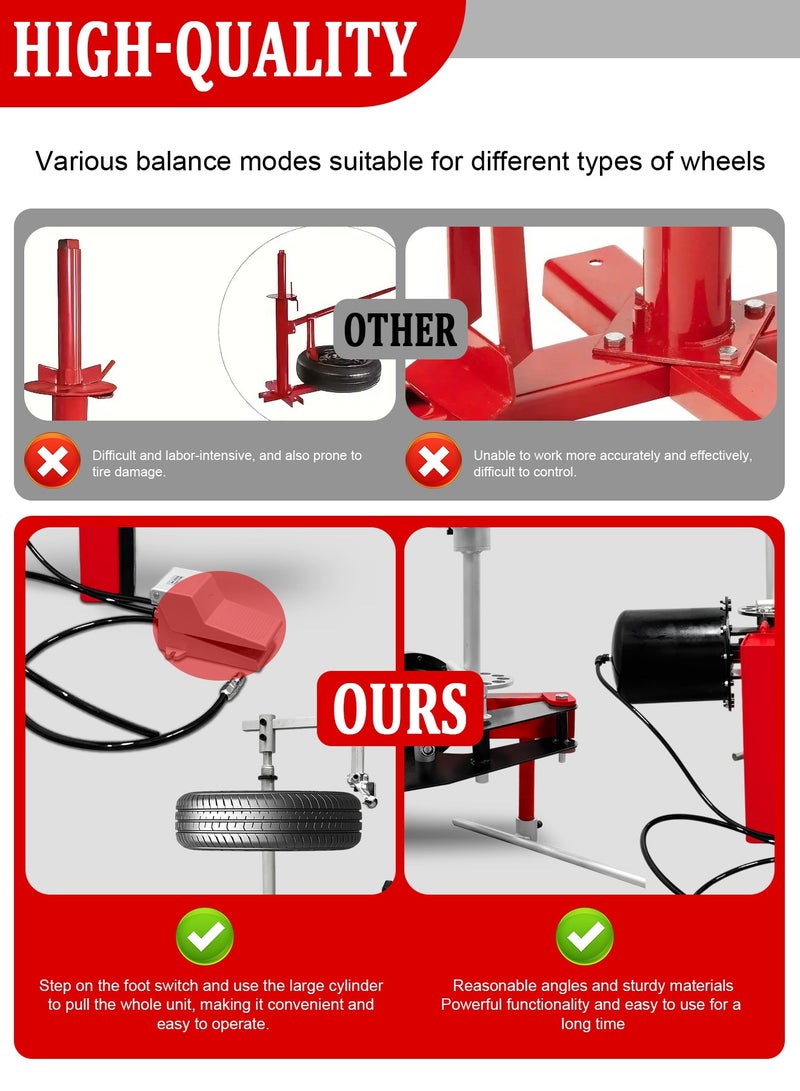 Generic Portable Tire Changer Machine | No Electricity Air Bead Breaker | 2 Ton Torque for Road Rescue & Mobile Car Repair | Home Garage Use | Fast Tire Removal Tool  - Image 3