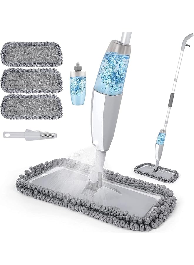 PROMASS Spray Mop Floor Mop Dry Wet Mop for Floor Cleaning, Sweeper Floor Cleaner Flat Mop with Refillable Bottle Sprayer 4 Pcs Reusable Microfiber Pads Lazy Mop for Laminate Hardwood Ceramic Tile Wood Dust - Image 1