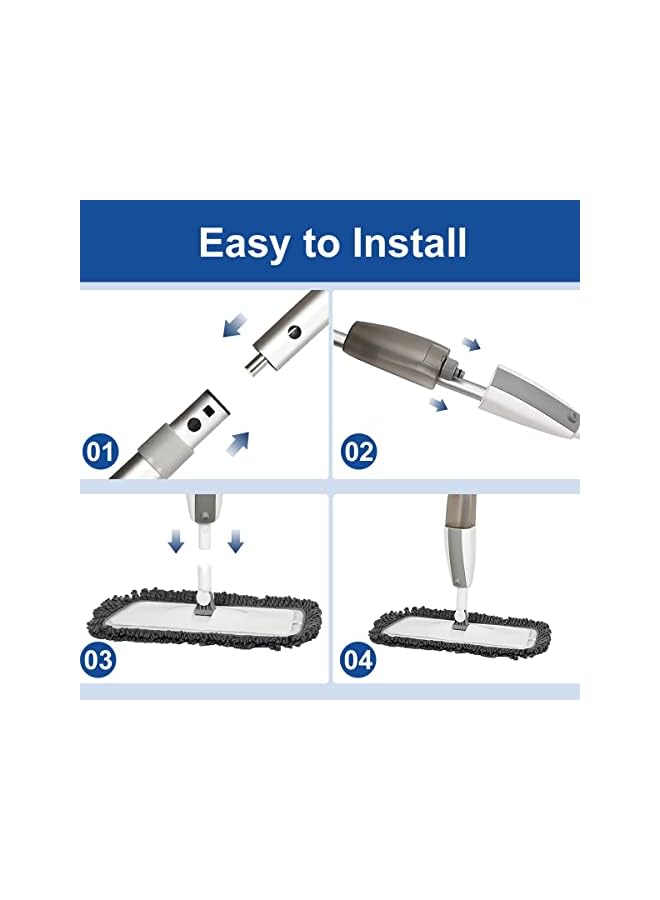 PROMASS Spray Mop Floor Mop Dry Wet Mop for Floor Cleaning, Sweeper Floor Cleaner Flat Mop with Refillable Bottle Sprayer 4 Pcs Reusable Microfiber Pads Lazy Mop for Laminate Hardwood Ceramic Tile Wood Dust - Image 3