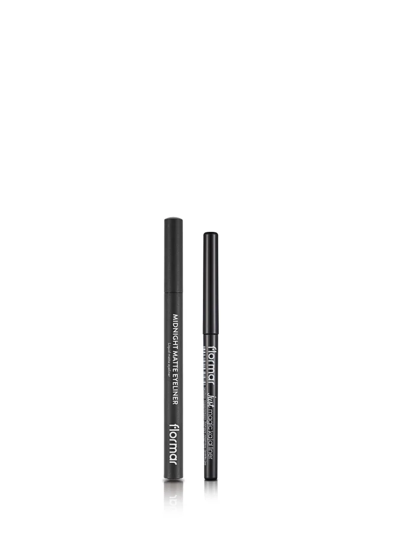 فلورمار Flormar JUST FOR EYES MAGIC KAJAL LINER  + MIDNIGHT MATTE EYELINER