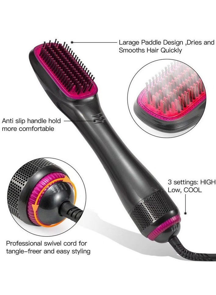 general 1200 Watt Hair Dryer Brush Ceramic Dryer And Styler 2 In 1 Professional Black/Beige - Image 2