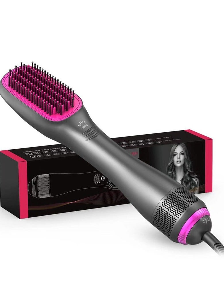 general 1200 Watt Hair Dryer Brush Ceramic Dryer And Styler 2 In 1 Professional Black/Beige - Image 1