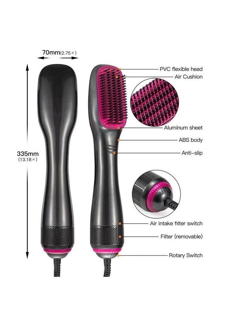 general 1200 Watt Hair Dryer Brush Ceramic Dryer And Styler 2 In 1 Professional Black/Beige - Image 5