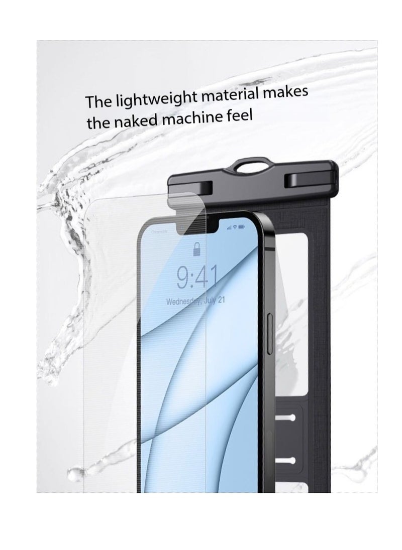 CityRiya-Long 2Pcs Waterproof Phone Pouch Set,Touch-Sensitive Underwater Dry Bag, IPX8 Certified Universal Phone Protector for Phones up to 7.2'' - Perfect for Swimming, Diving, Beach, Hot Spring, Water Park, Cruise, Snorkeling, Boating, Rafting & Water Sports Adventures(ZP21,White)  - Image 3