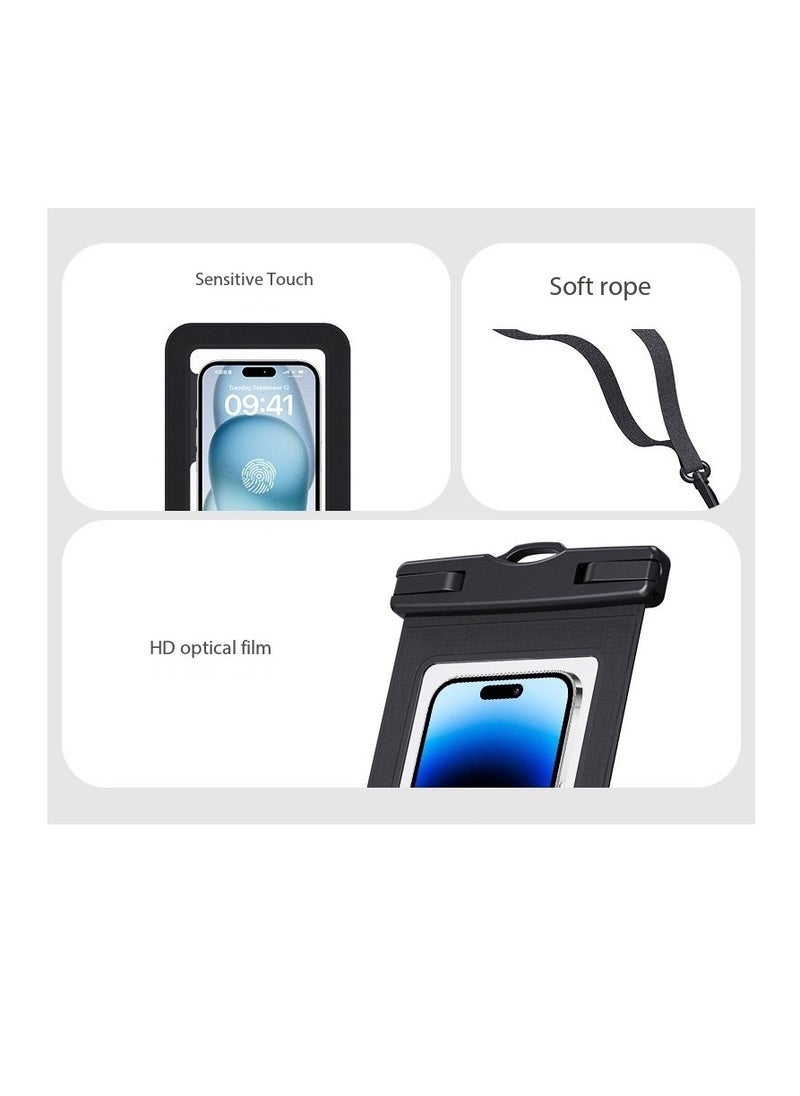 CityRiya-Long 2Pcs Waterproof Phone Pouch Set,Touch-Sensitive Underwater Dry Bag, IPX8 Certified Universal Phone Protector for Phones up to 7.2'' - Perfect for Swimming, Diving, Beach, Hot Spring, Water Park, Cruise, Snorkeling, Boating, Rafting & Water Sports Adventures(ZP21,White)  - Image 5