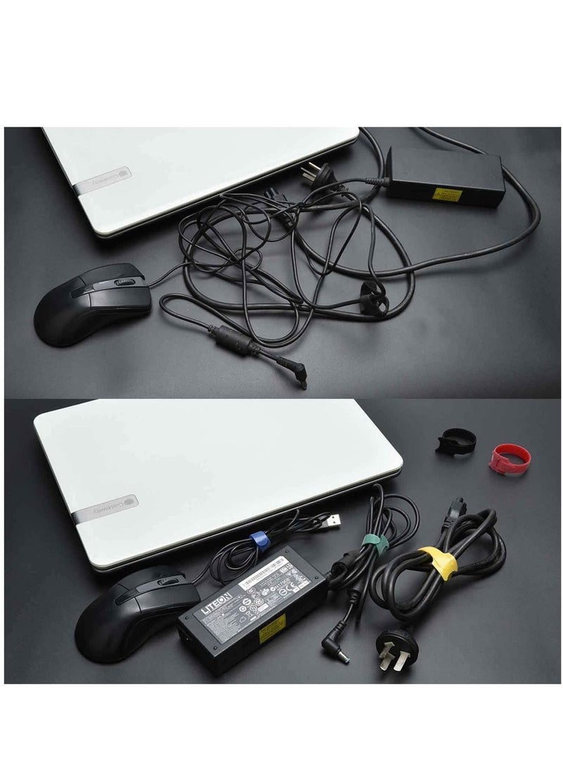 SYOSI 60PCS Fastening Cable Ties Reusable Premium 6 Inch Adjustable Cord Ties Microfiber Cloth Cable Management Straps Hook Loop Cord Organizer Wire Ties Reusable Assorted Colors - Image 4