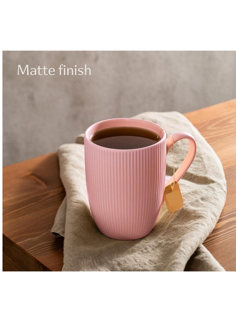 مج (2 قطعة) 350 مل – تصميم مودرن – للمشروبات الساخنة زي القهوة والشاي – آمن للميكرويف ولغسالة ألاطباق (بينك,ازرق) - Image 3