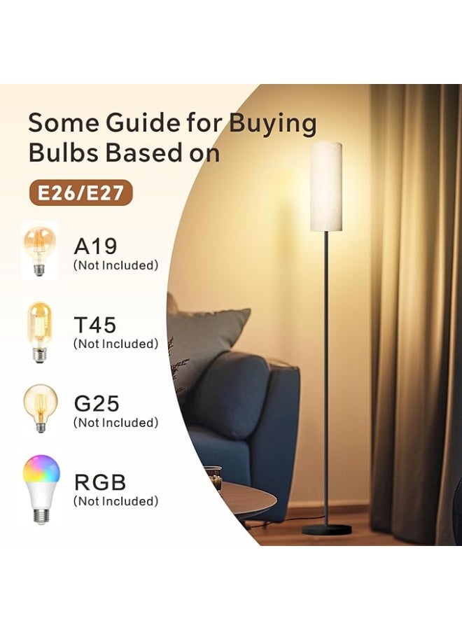 Baytion Floor Lamp for Living Room, Stand Up Lamp with Foot Switch & Linen Lampshade, Aesthetic Floor Lamps - Image 2