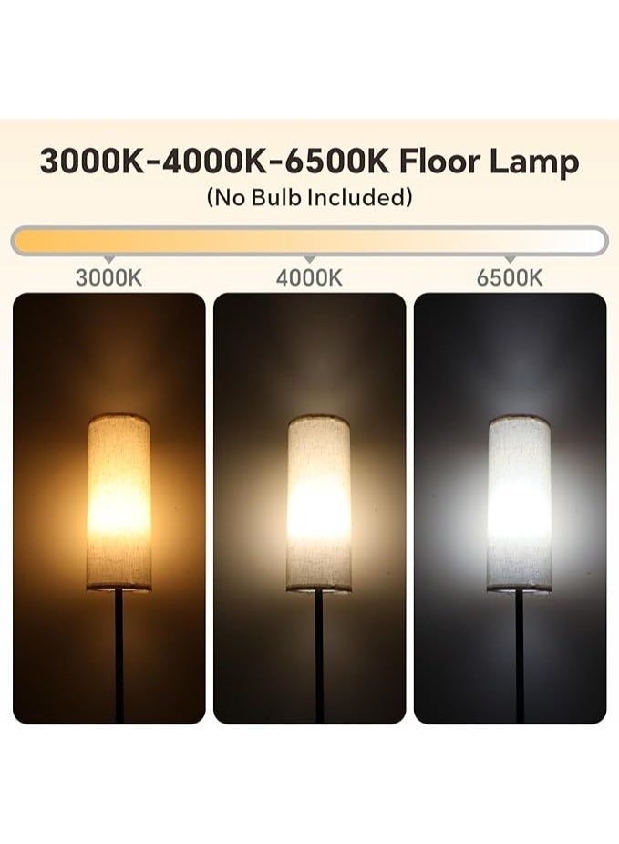 Baytion Floor Lamp for Living Room, Stand Up Lamp with Foot Switch & Linen Lampshade, Aesthetic Floor Lamps - Image 3