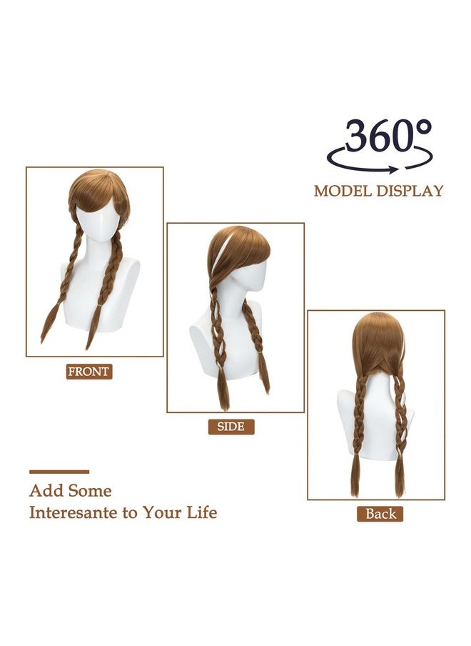 Probeauty Probeauty Long Brown Braided Wig for Women, Princess Costume Wig for Halloween Christmas Birthday Cosplay Party  - Image 4